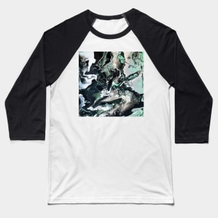 Hint of Mint (Marbled Abstract Pour) Baseball T-Shirt